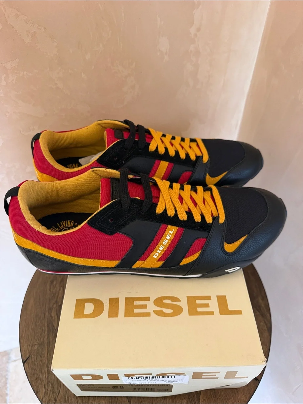 Diesel Men’s Black, Red & Yellow Gunner Low-Top Sneaker